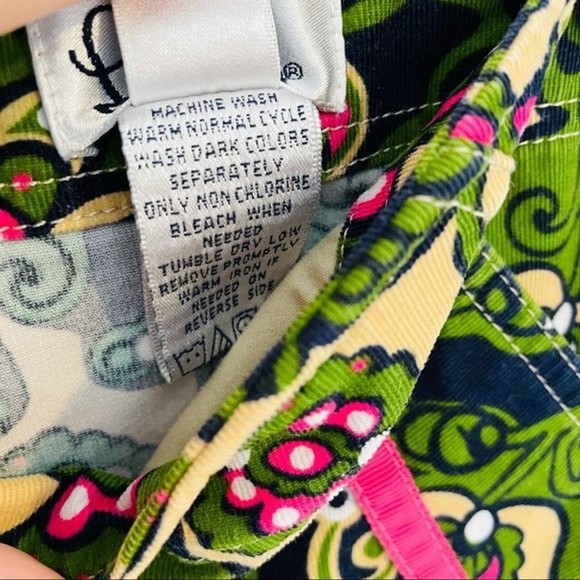 Lilly Pulitzer Corduroy Paisley Skirt green pink size 8 medium - Picture 8 of 8